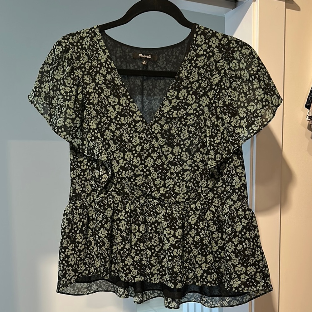Floral Black Top by Madewell